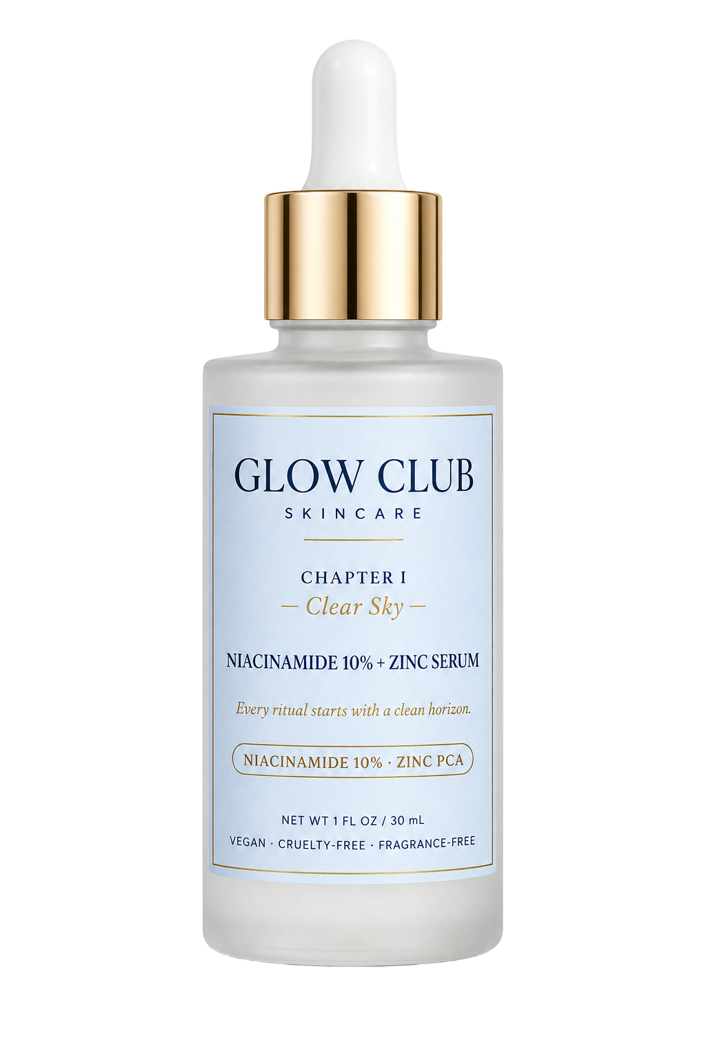 Glow Club Clear Sky niacinamide serum bottle